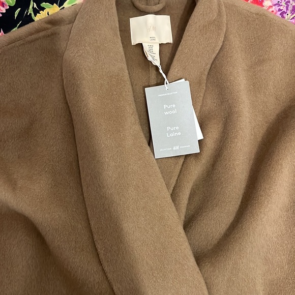 Zara Brown 100% Wool Oversized Coat - Picture 10 of 11